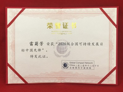 “2020聯合國可持續(xù)發(fā)展目標先鋒”
